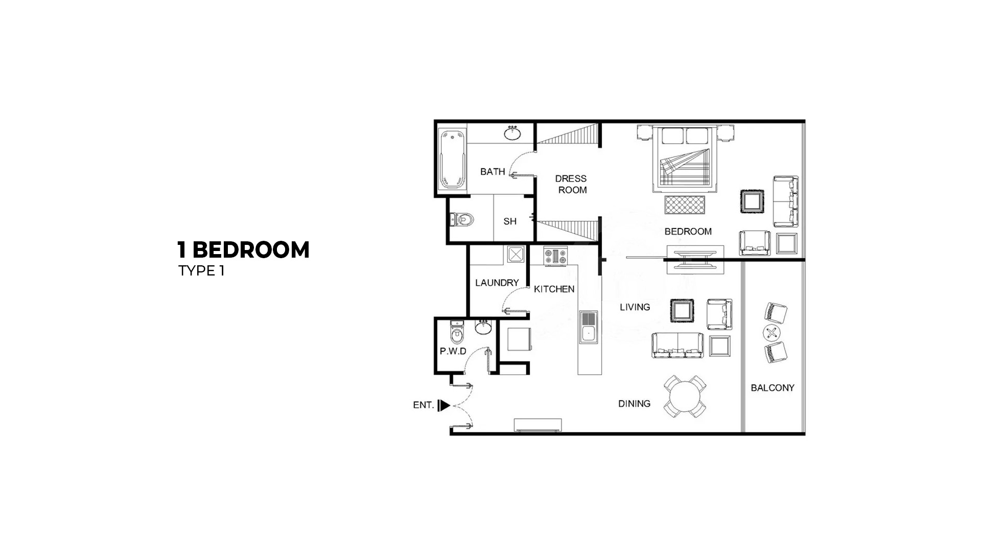 1 Bedroom Floor Plan
