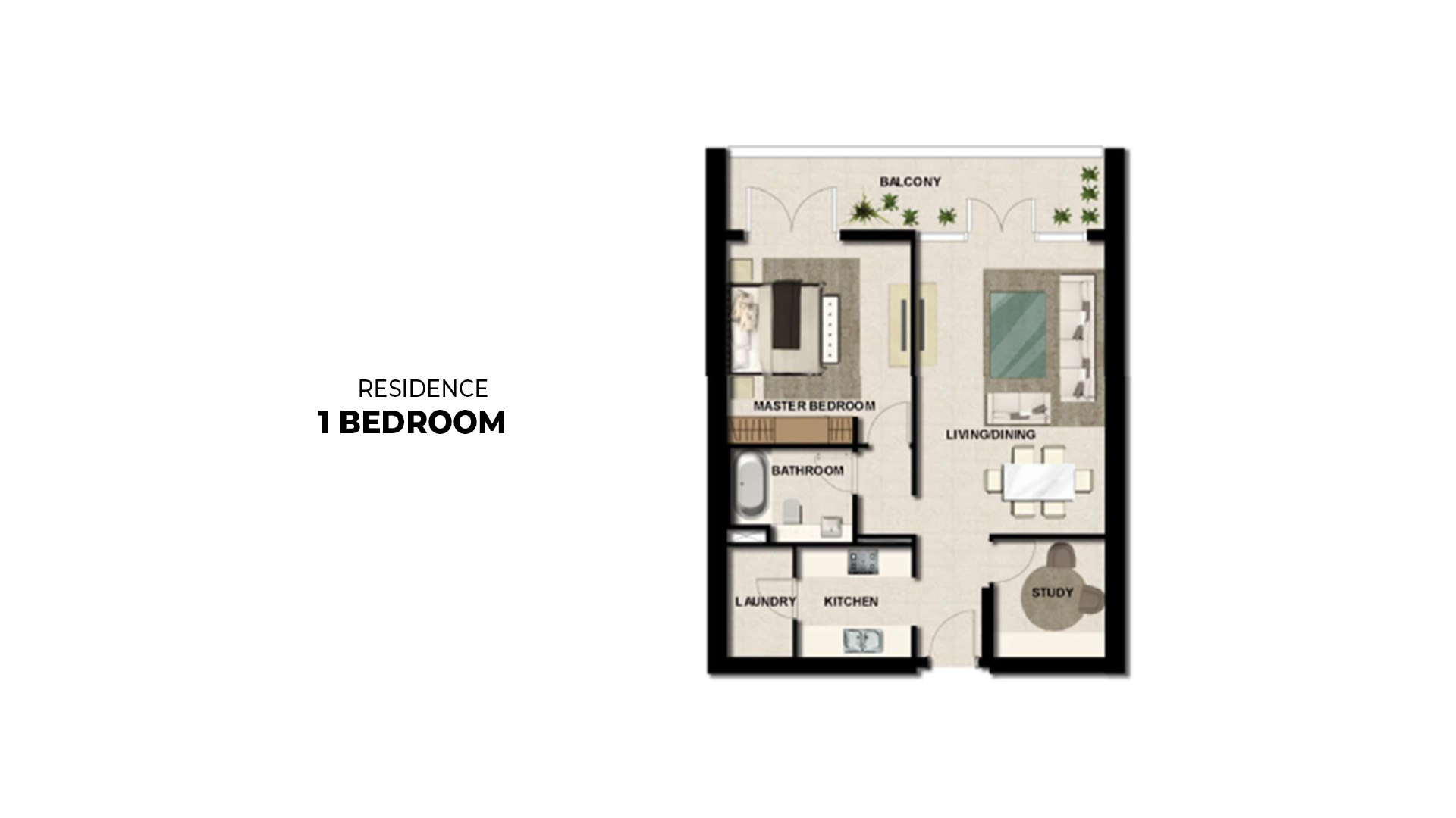 1 Bedroom Floor Plan