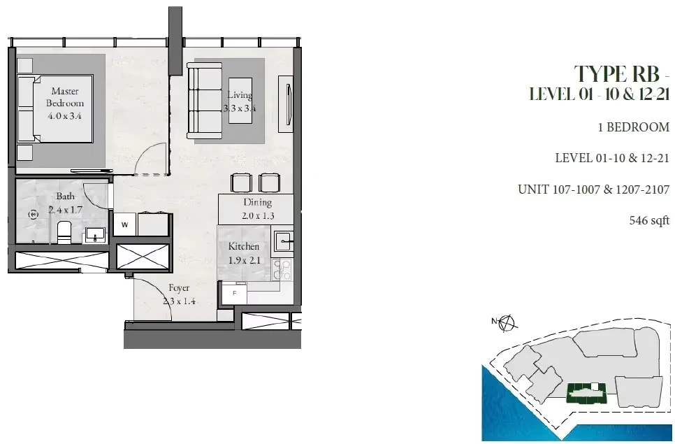 1 Bedroom Floor Plan