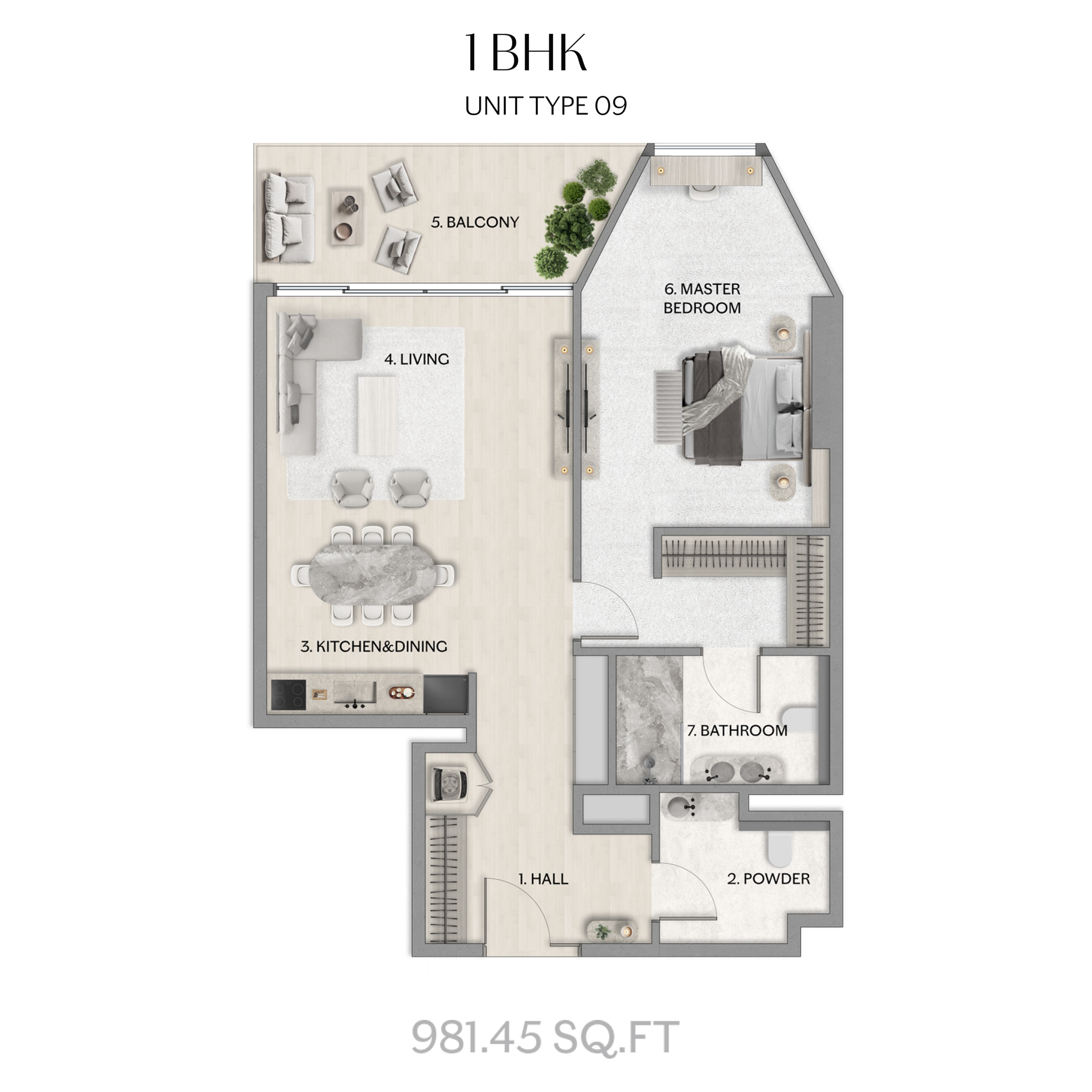 1 Bedroom Floor Plan