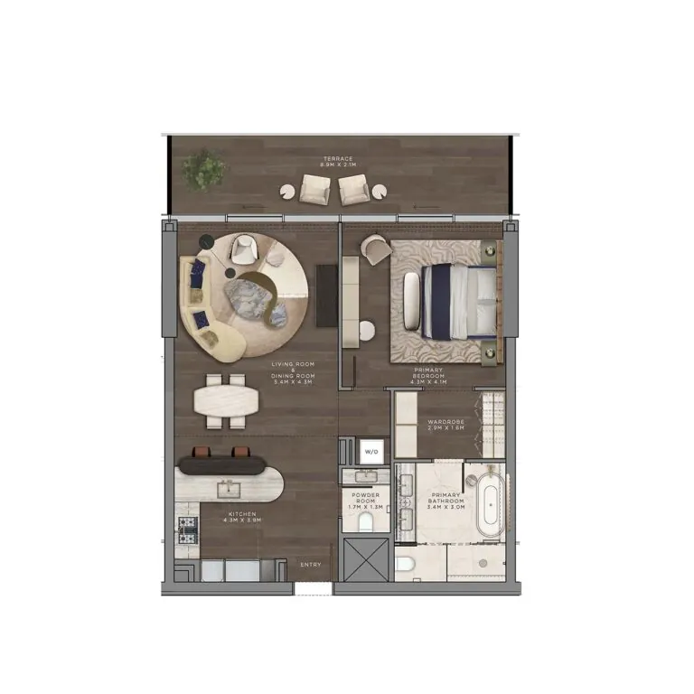 1 Bedroom Floor Plan