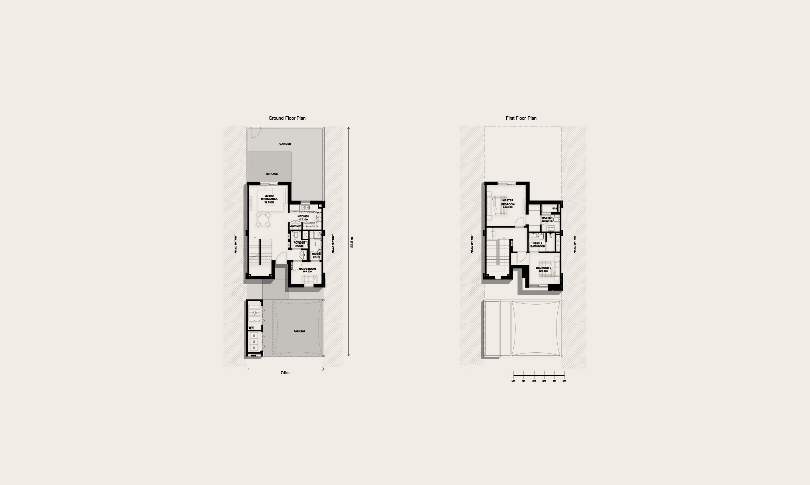 2 BR Townhouse Floor Plan