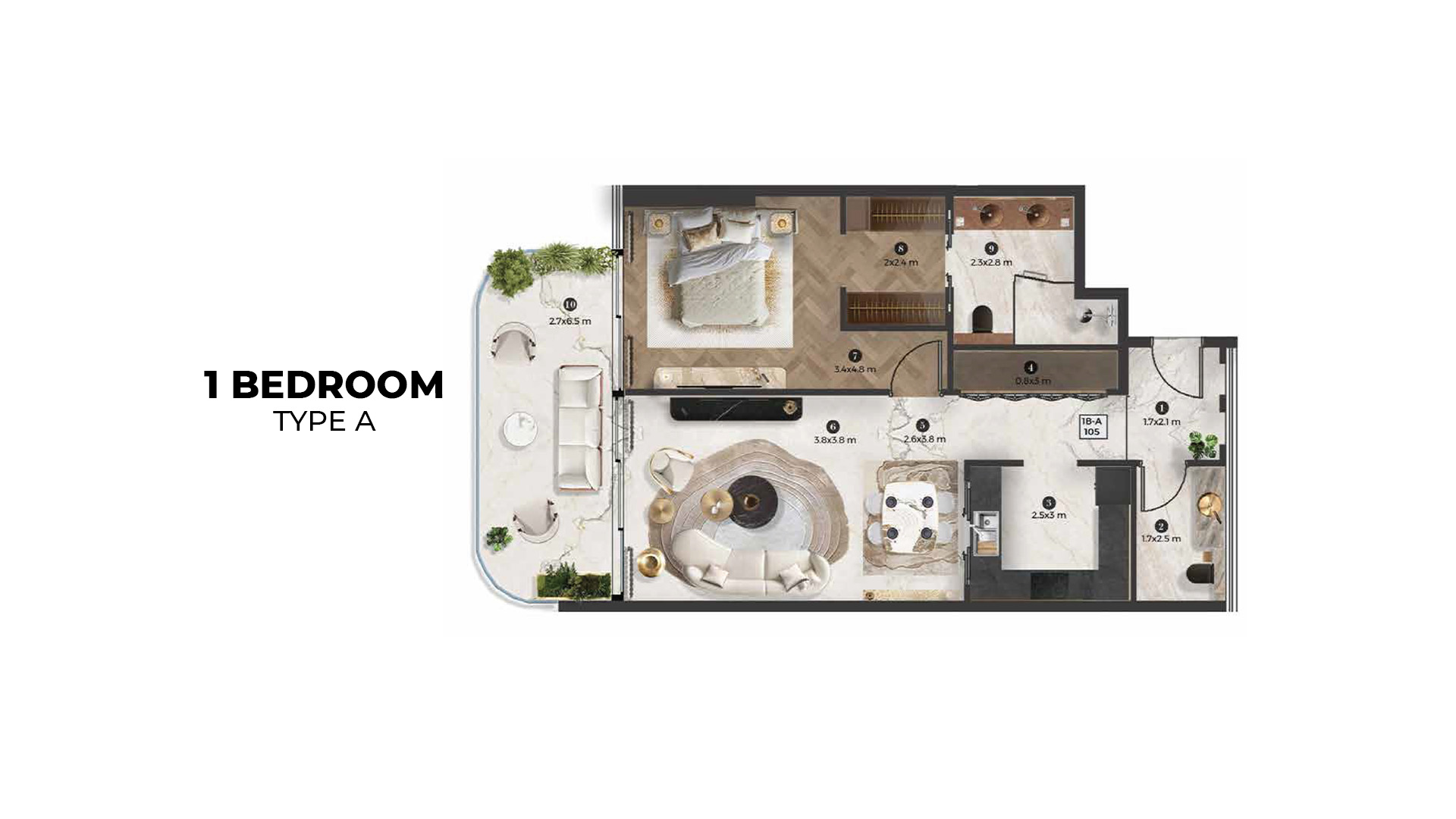 1 Bedroom Floor Plan