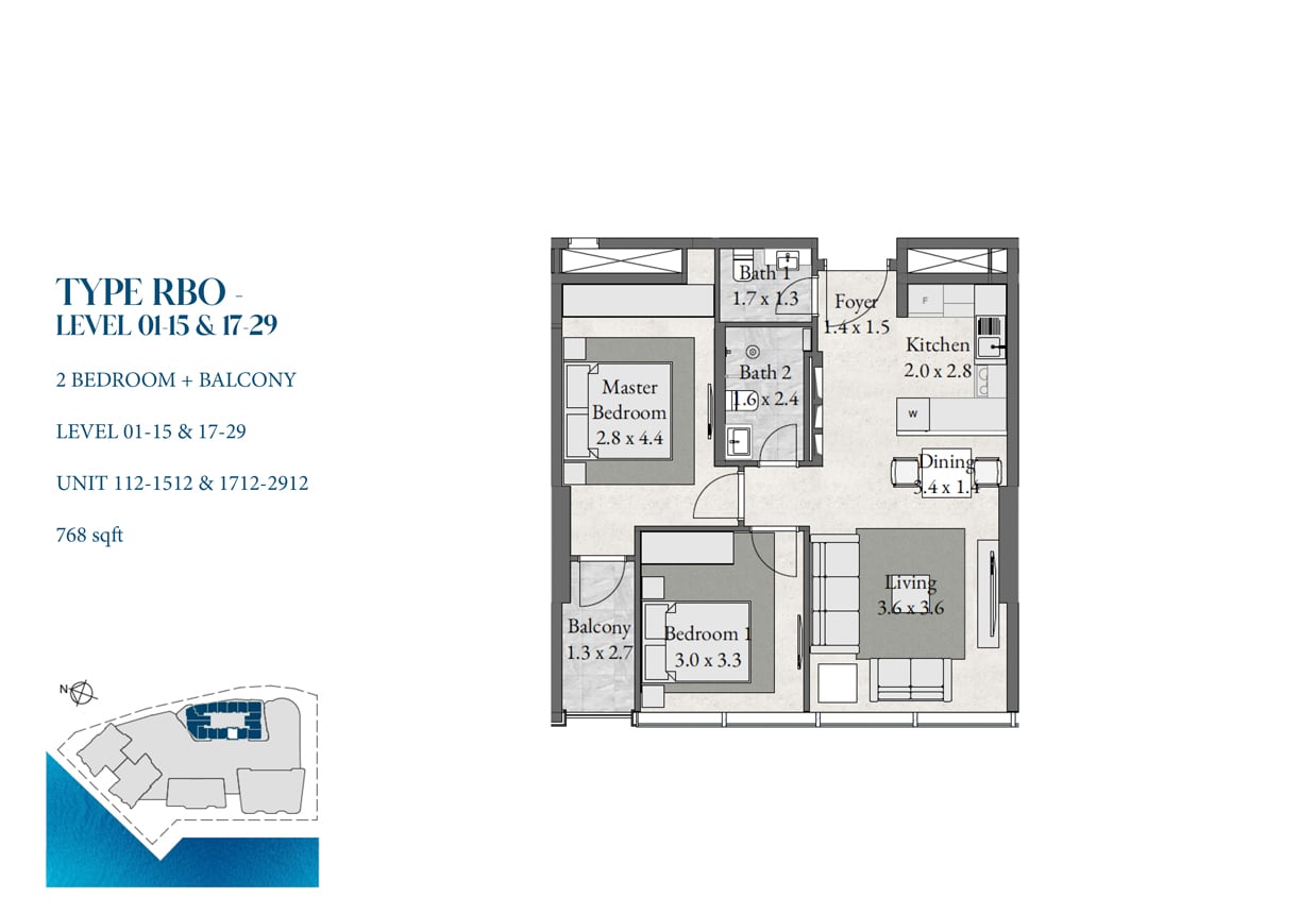 2 Bedroom Floor Plan