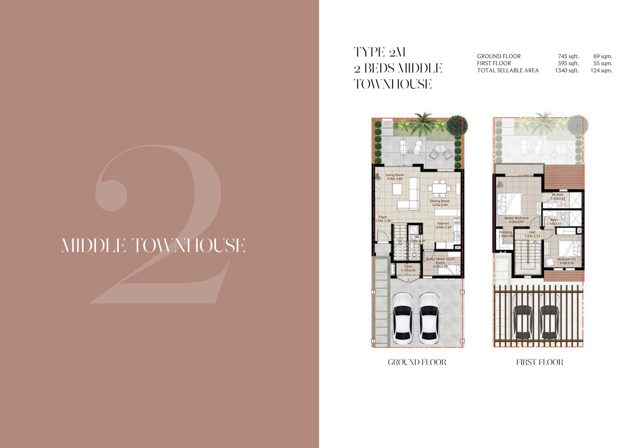 2BR Townhouse Floor Plan