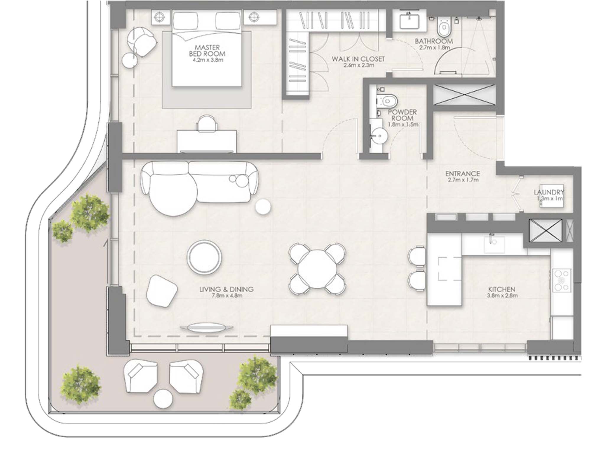 1 Bedroom Floor Plan