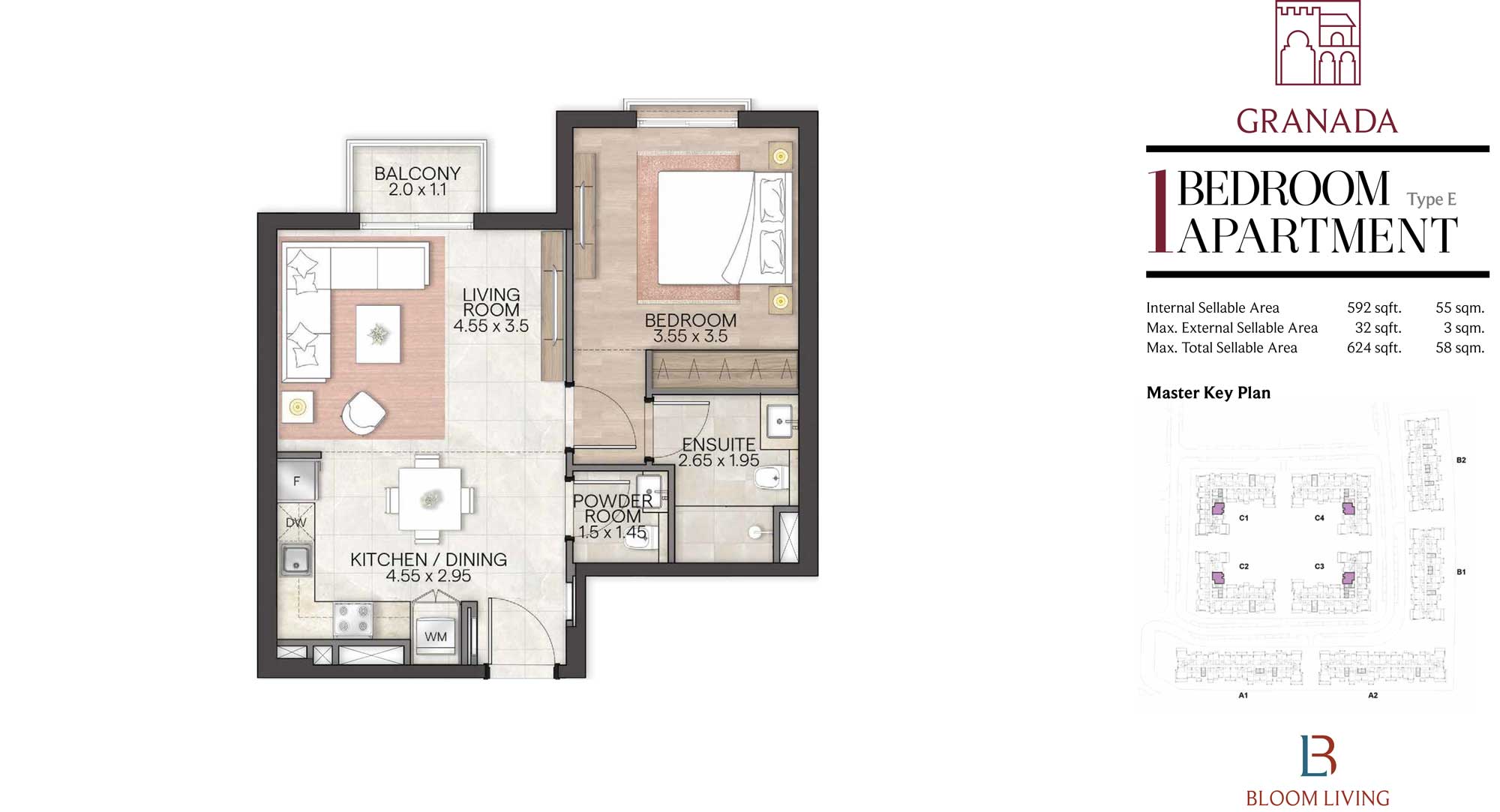 1 Bedroom Floor Plan