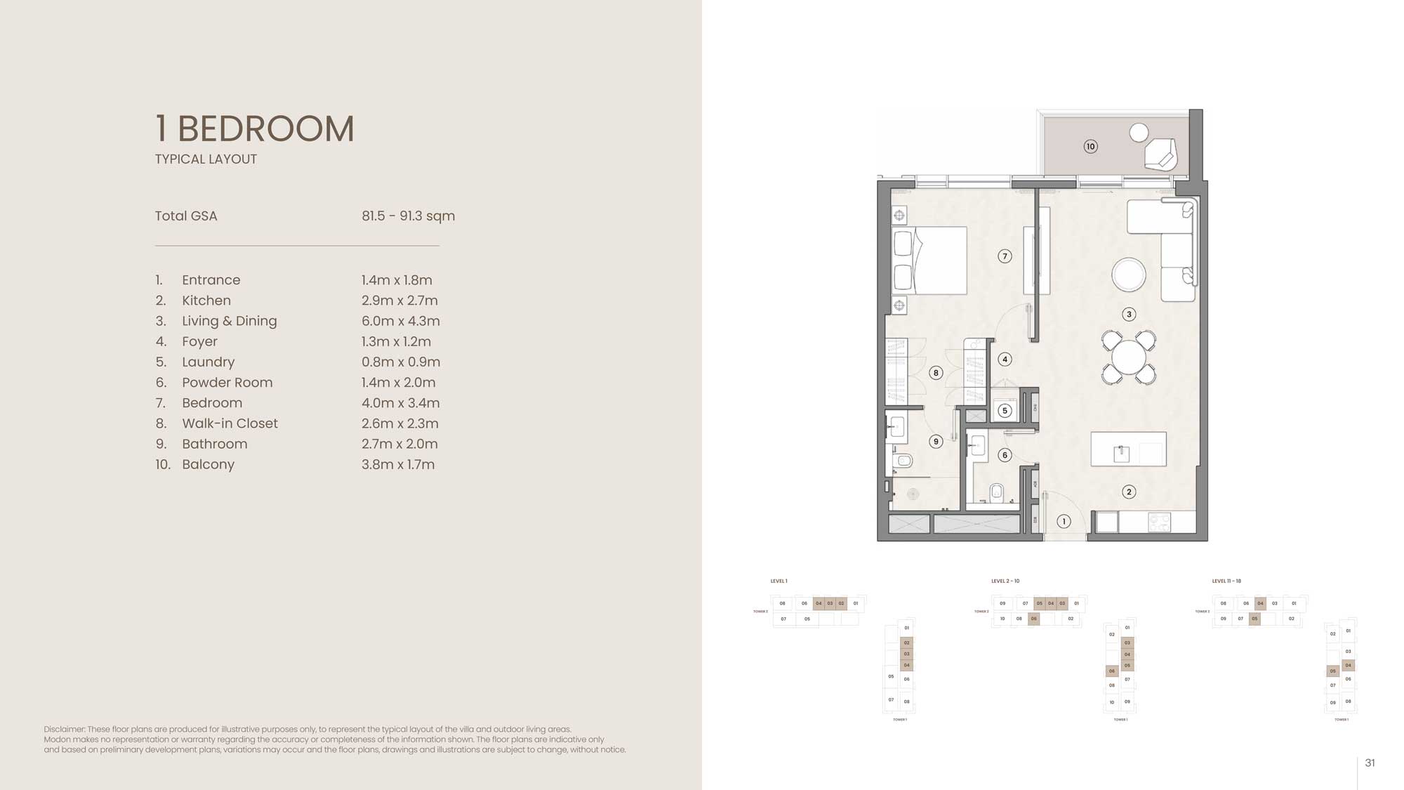 1 Bedroom Floor Plan
