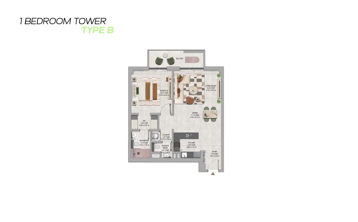 1 Bedroom Floor Plan