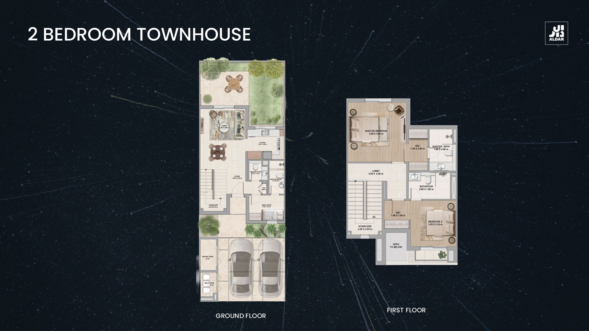 2BR Townhouse Floor Plan