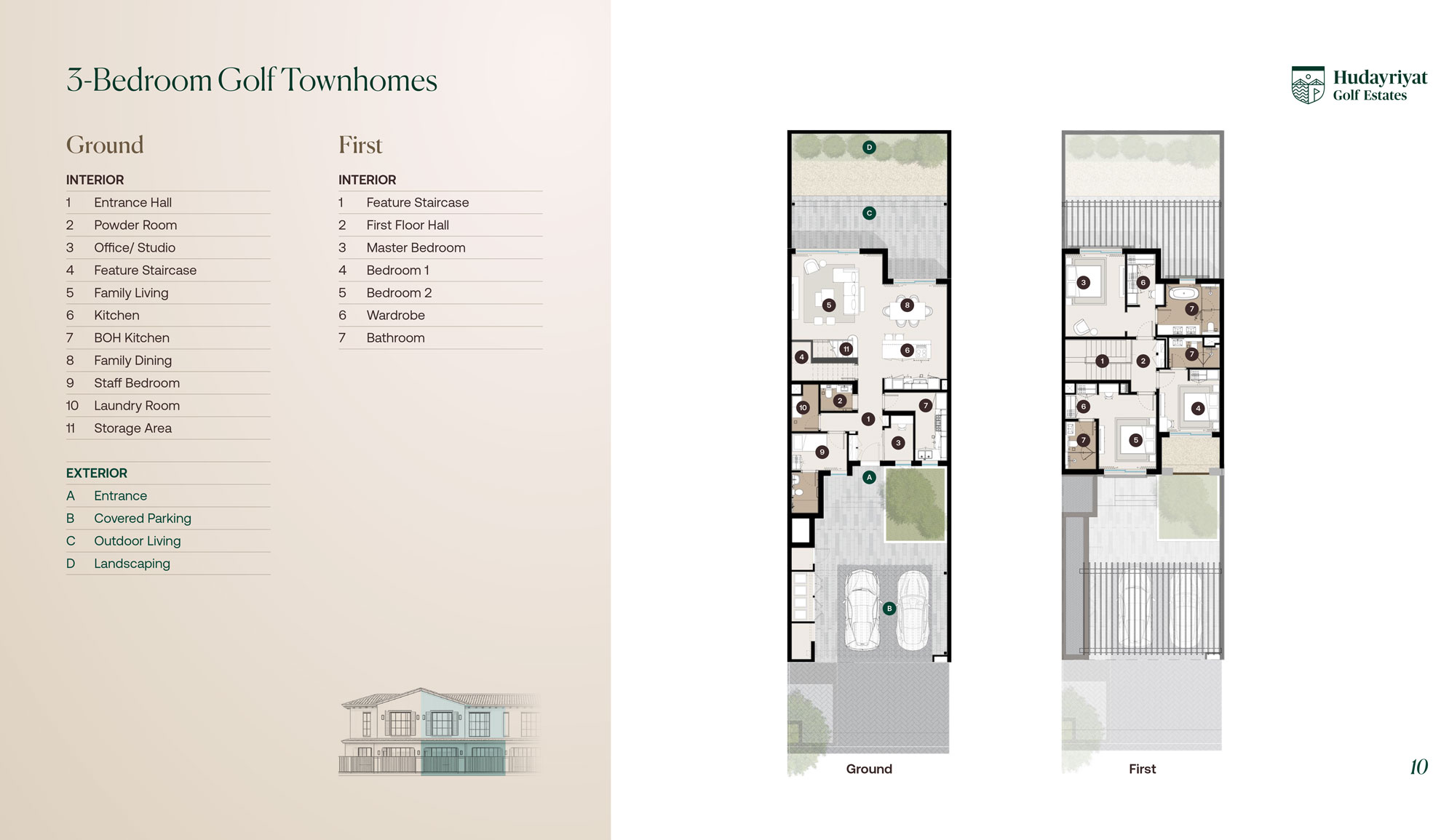 3BR Golf Townhouse Floor Plan
