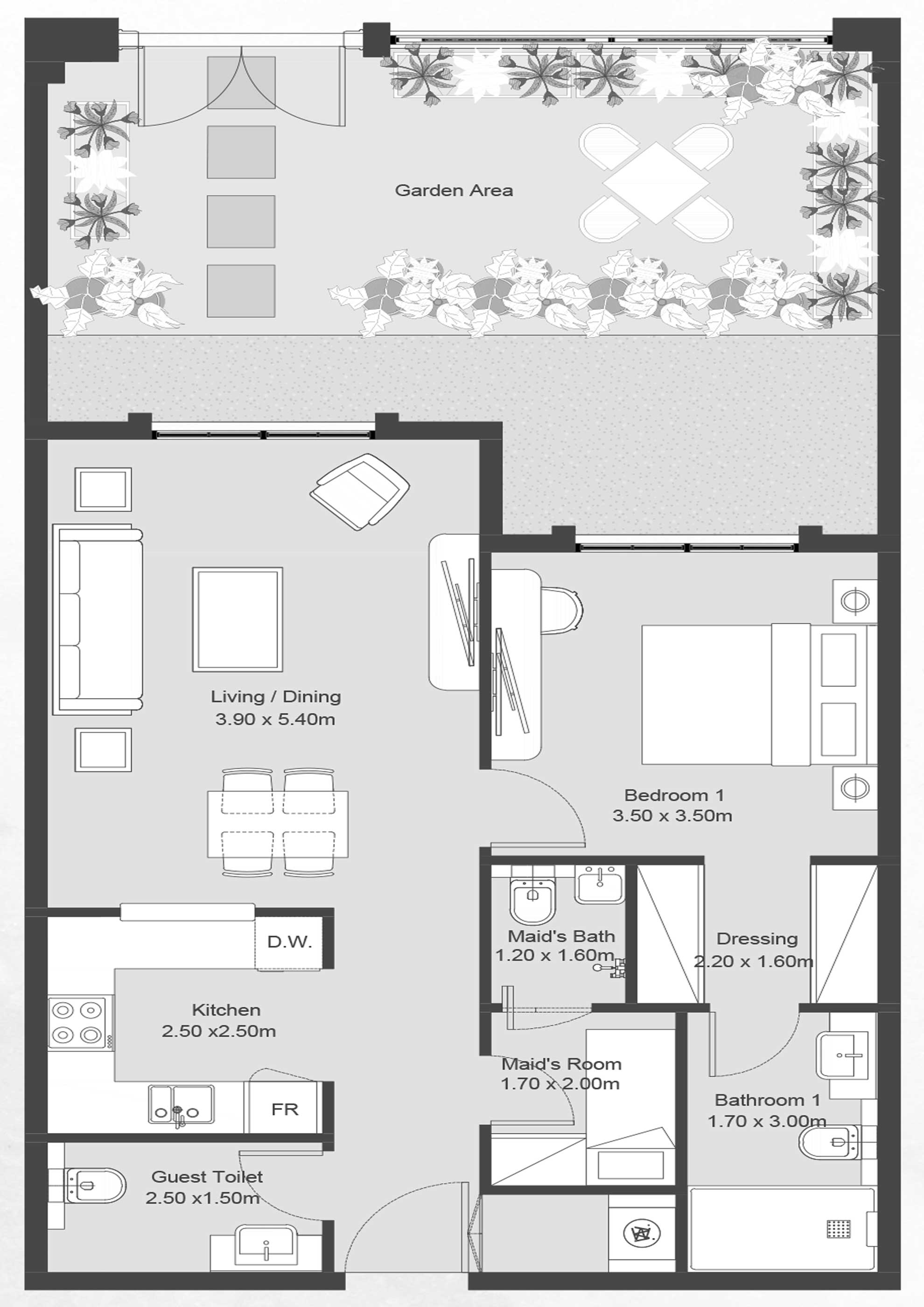 1 Bedroom Floor Plan