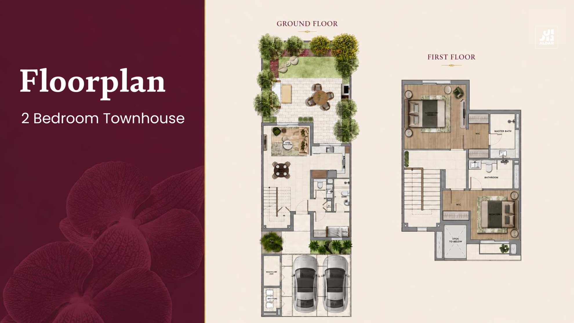 2BR Townhouse Floor Plan