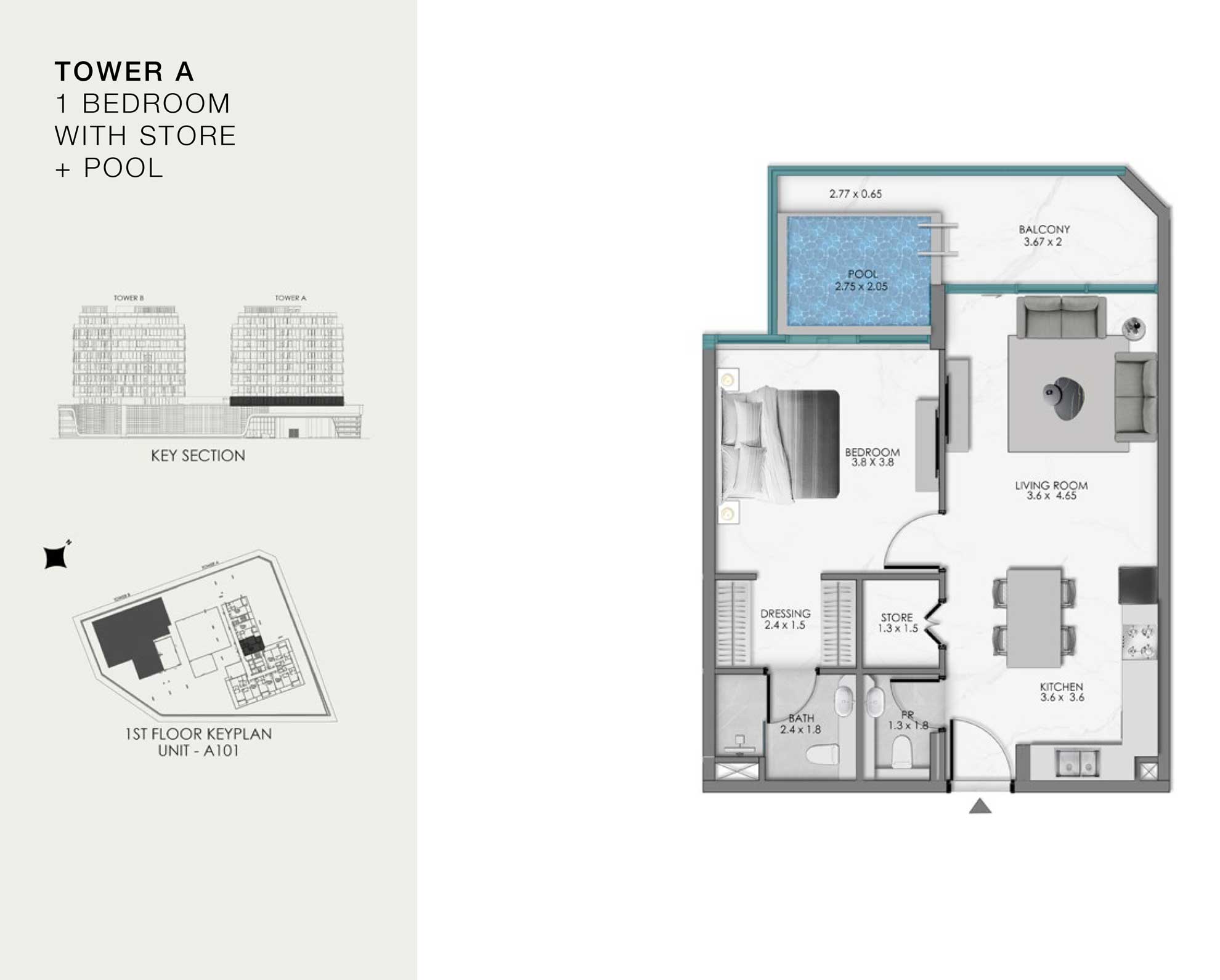 1 Bedroom Floor Plan