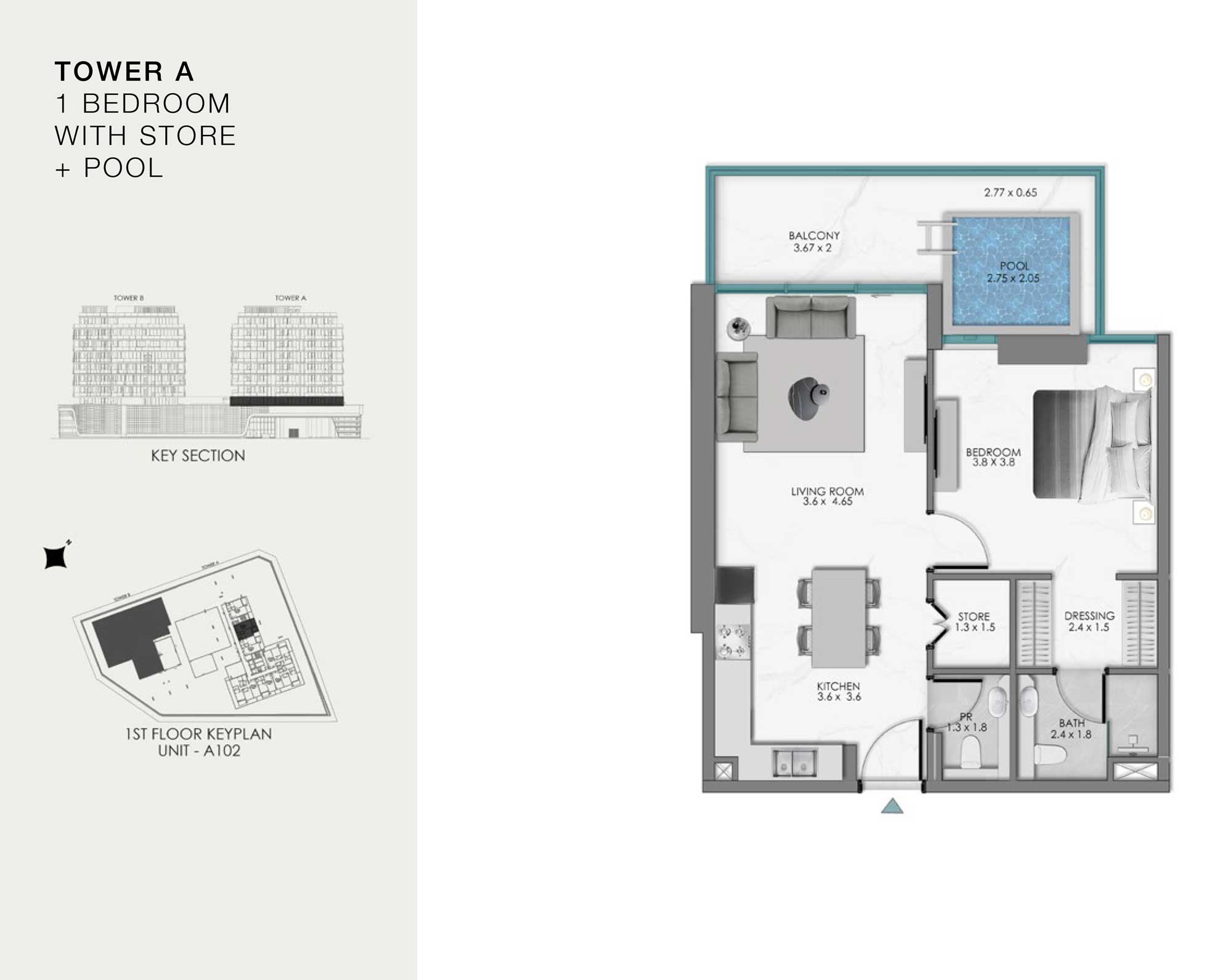 1 Bedroom Floor Plan