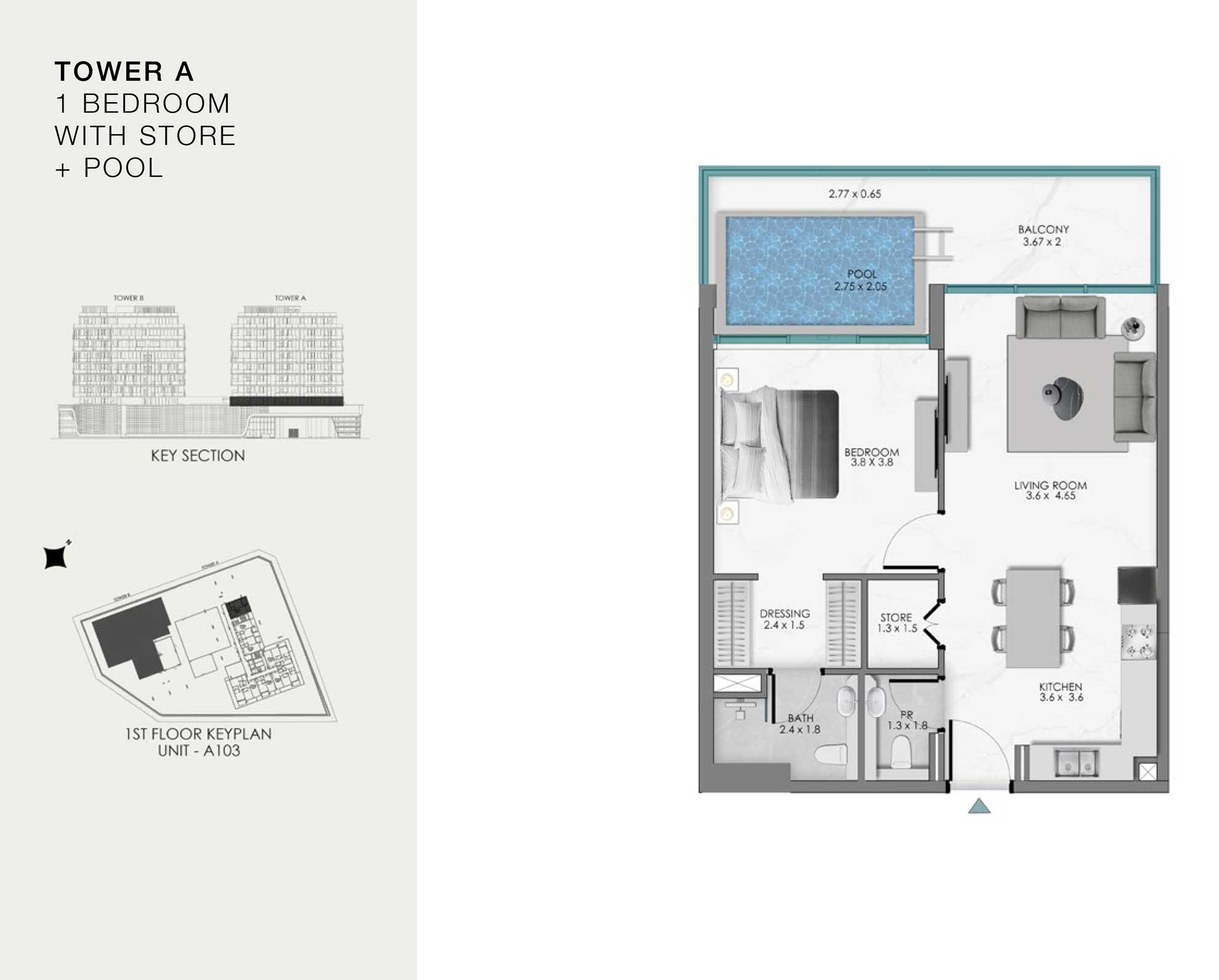 1 Bedroom Floor Plan